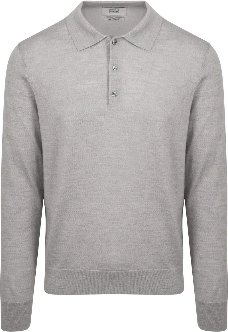 King Essentials The Robert Long Sleeve Poloshirt Merino Grau - Größe L günstig online kaufen