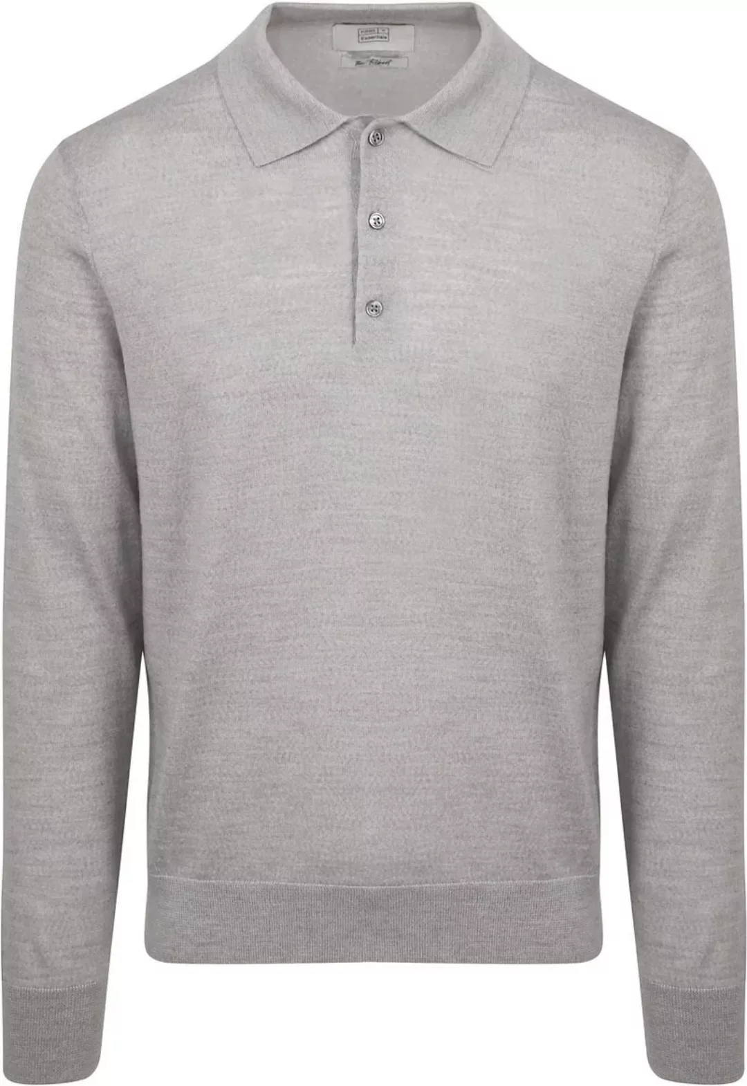 King Essentials The Robert Long Sleeve Poloshirt Merino Grau - Größe S günstig online kaufen