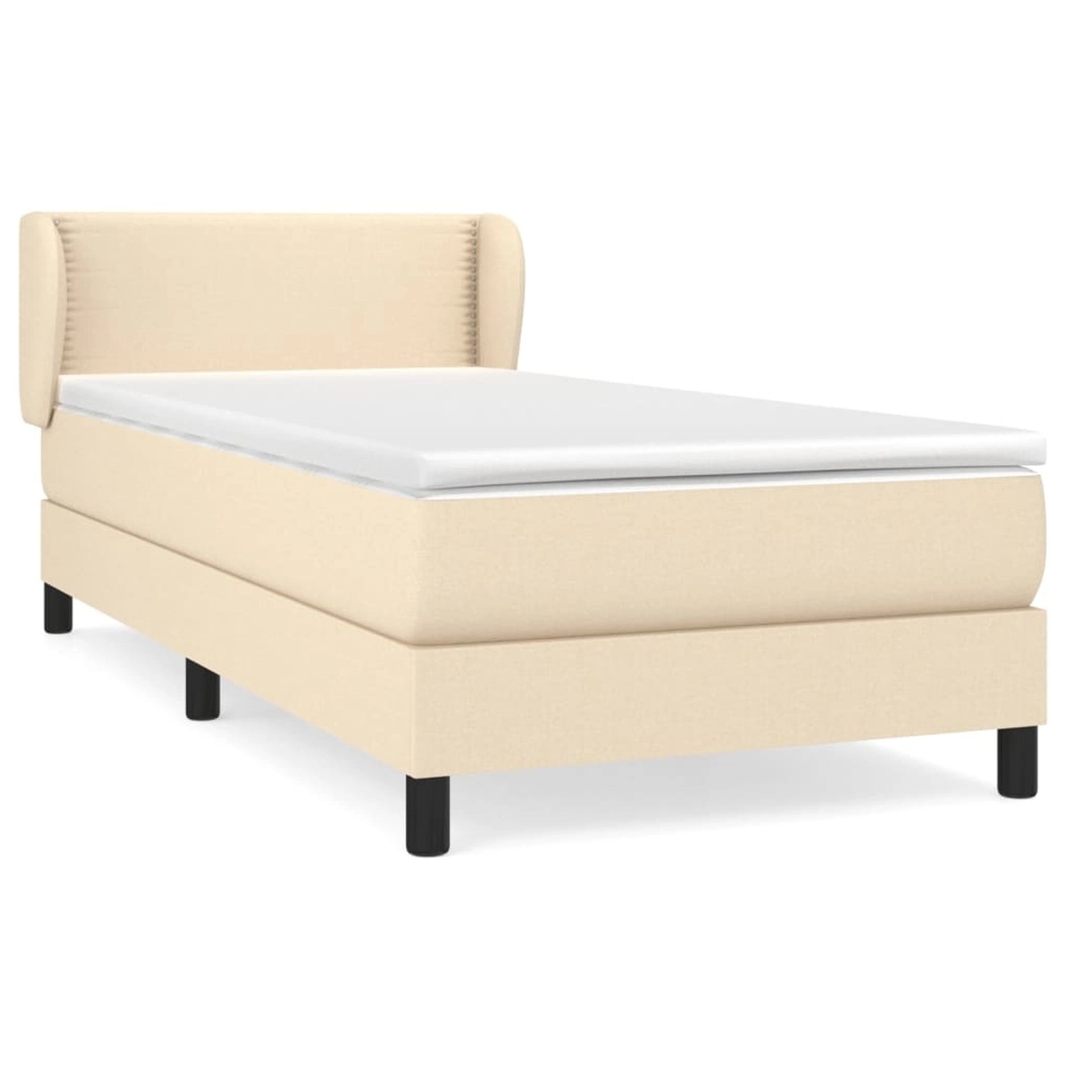 vidaXL Boxspringbett mit Matratze Creme 90x190 cm Stoff1366998 günstig online kaufen