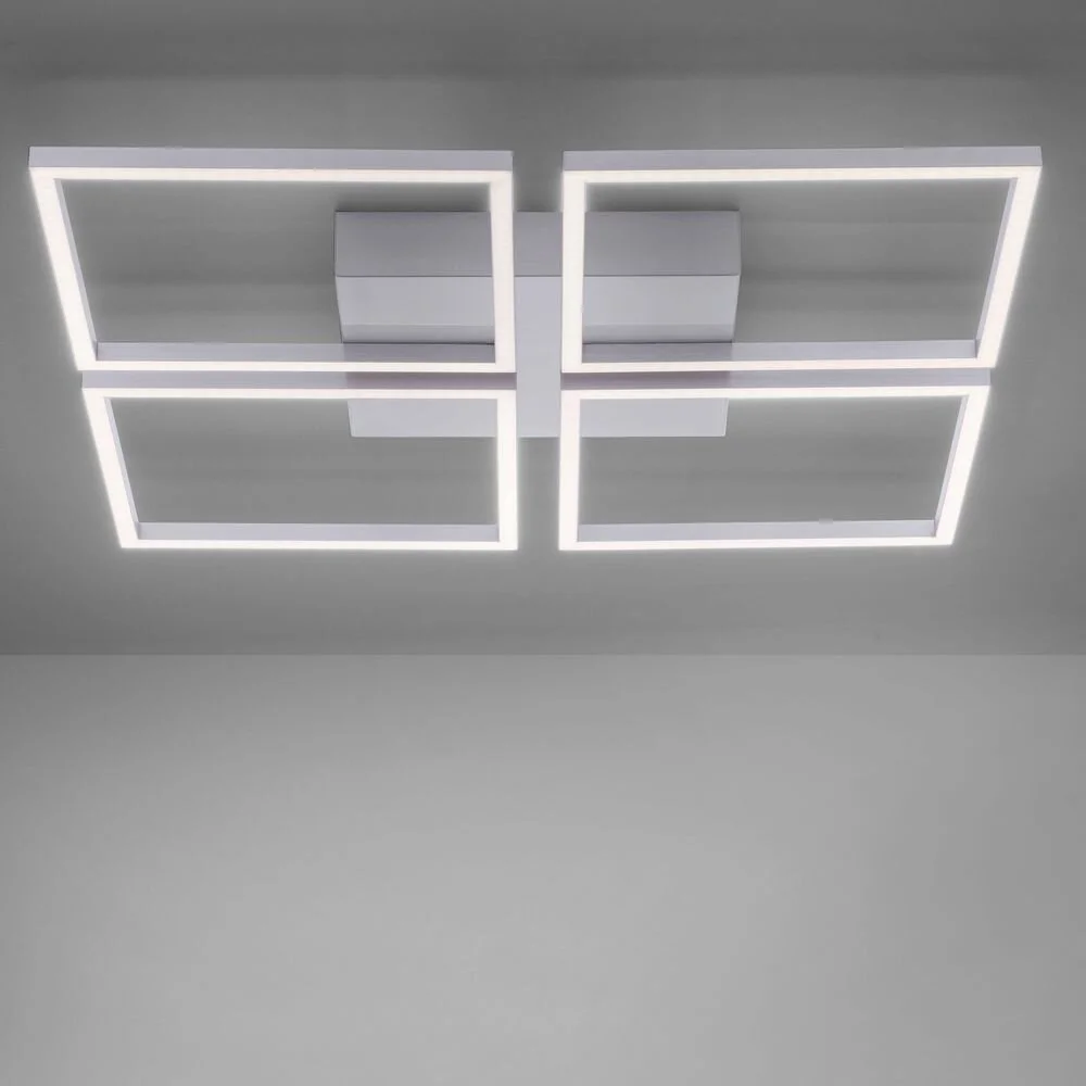 LED Deckenleuchte Inigo aus Aluminium in Silber 53x525x525 mm günstig online kaufen