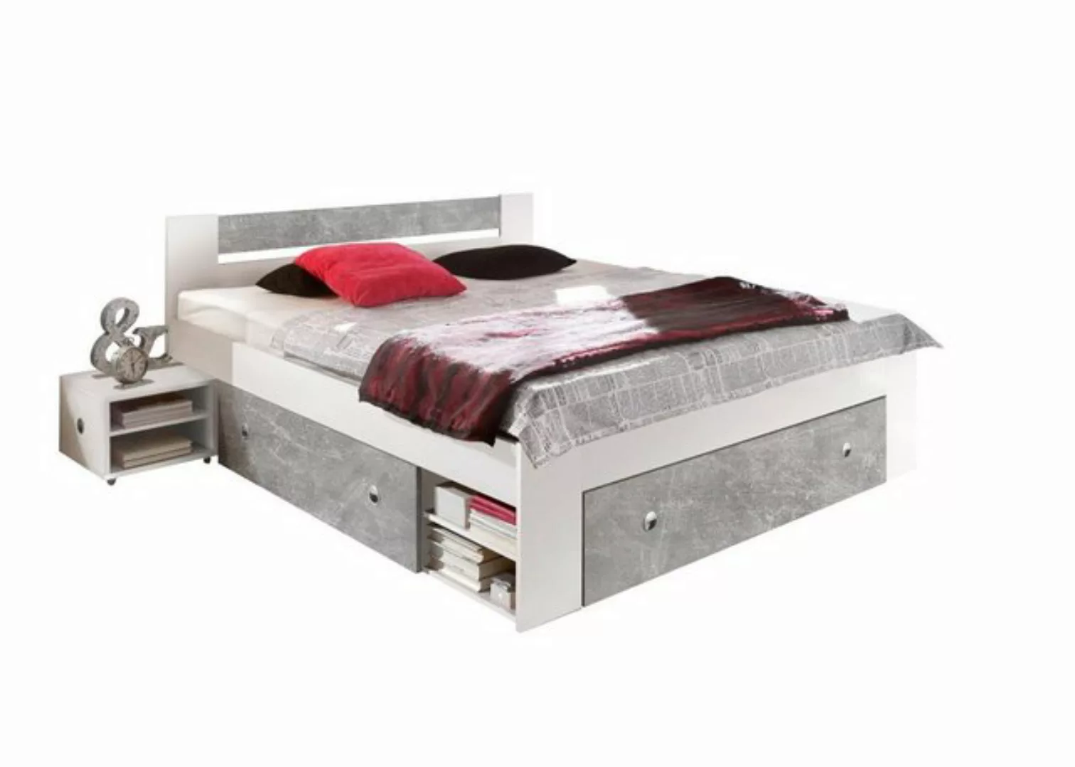 möbelando Stauraumbett Robina, Moderne Doppelbett Bettanlage 180 x 200 cm m günstig online kaufen
