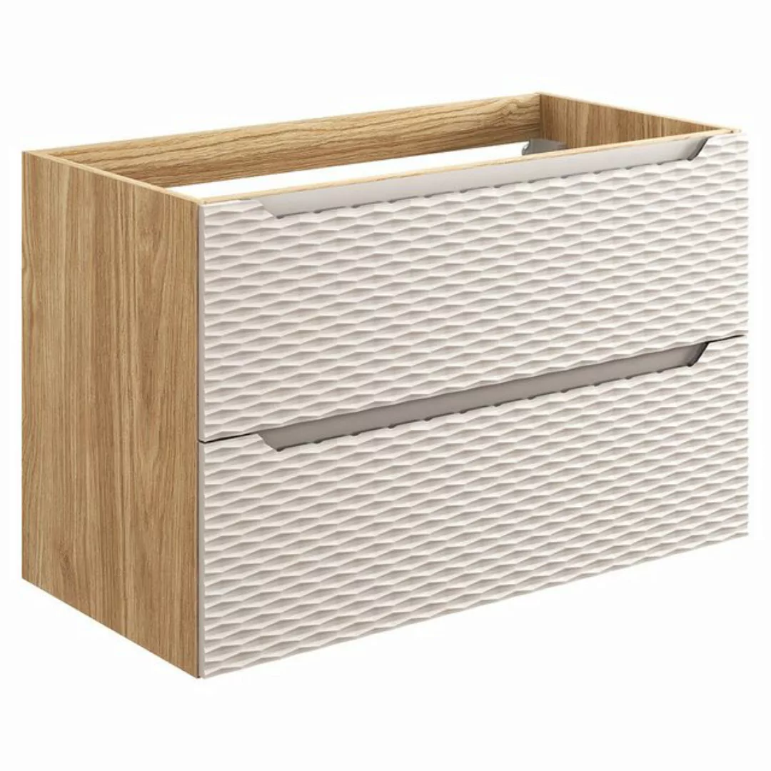 Lomadox Waschbeckenschrank OLUO-56-BEIGE Waschtischunterschrank, 90cm, Eich günstig online kaufen