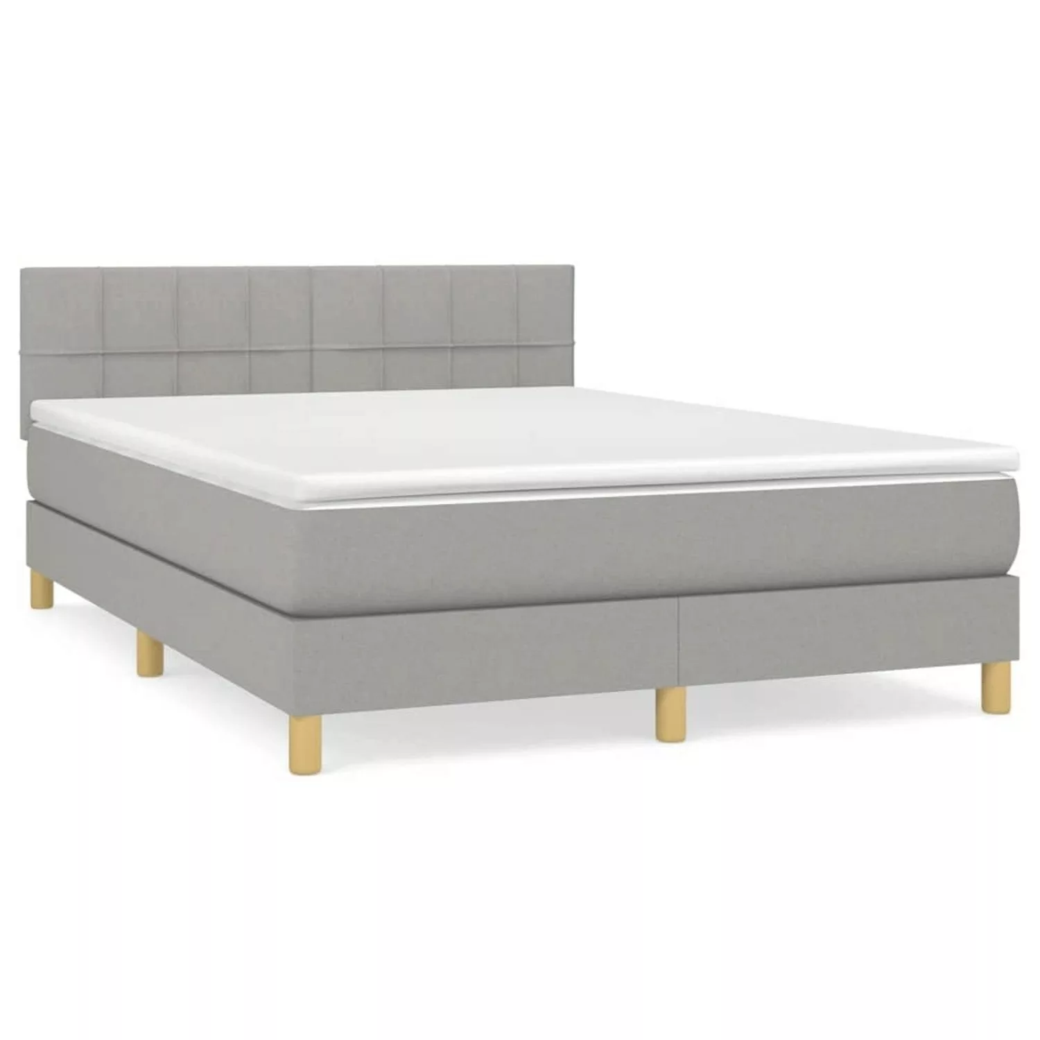 vidaXL Boxspringbett mit Matratze Hellgrau 140x200 cm Stoff1389341 günstig online kaufen