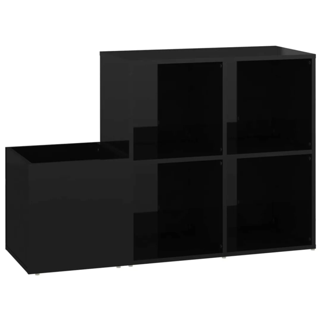 Flur-schuhschrank Hochglanz-schwarz 105x35,5x70 Cm Spanplatte günstig online kaufen