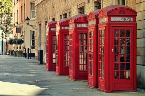 Papermoon Fototapete »London Telefonzellen« günstig online kaufen