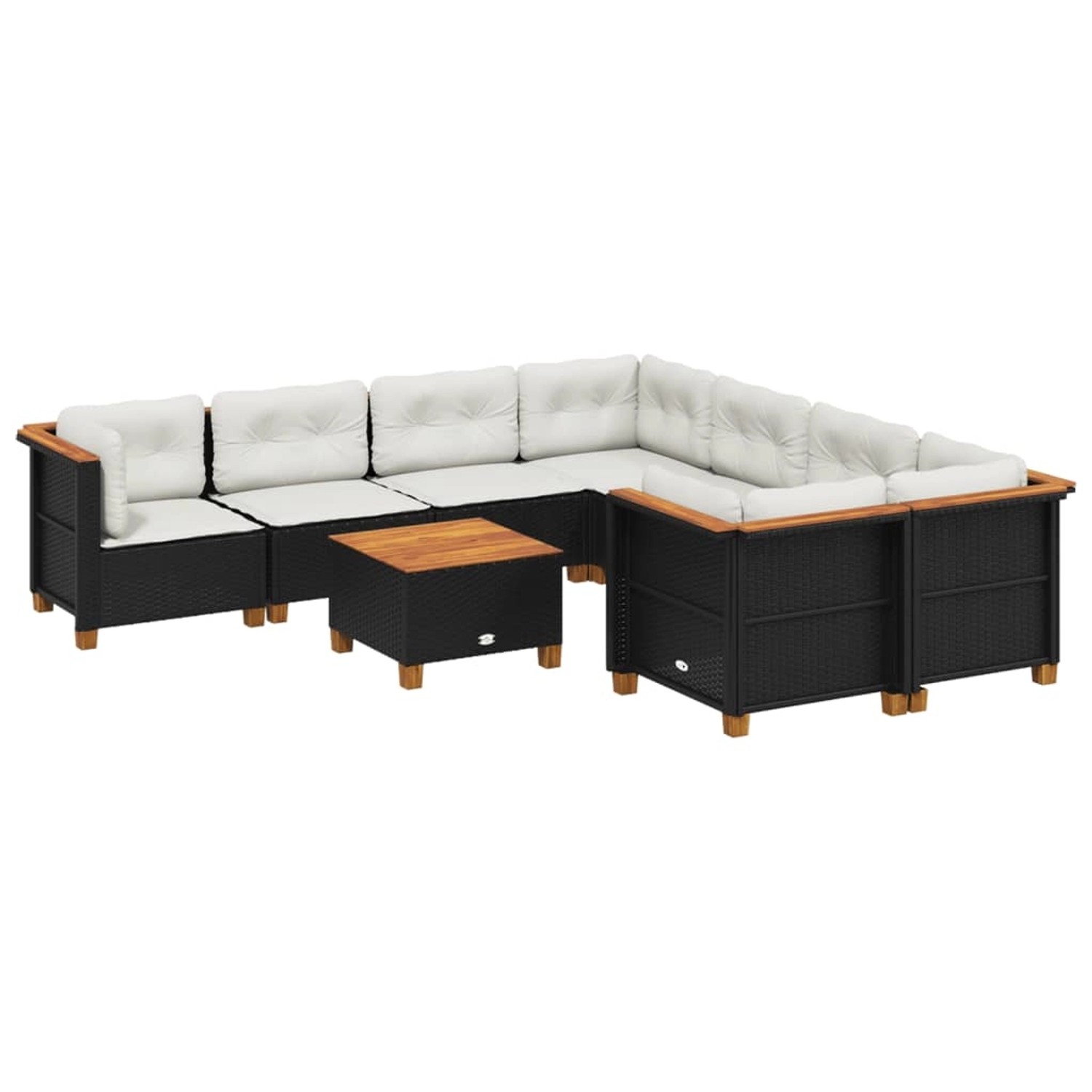 vidaXL 9-tlg Garten-Sofagarnitur mit Kissen Schwarz Poly Rattan Modell 189 günstig online kaufen