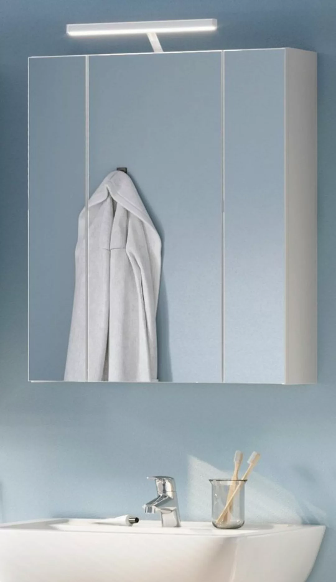 Badezimmerspiegelschrank Linus (Bad Spiegelschrank in schwarz, 60 x 70 cm) günstig online kaufen