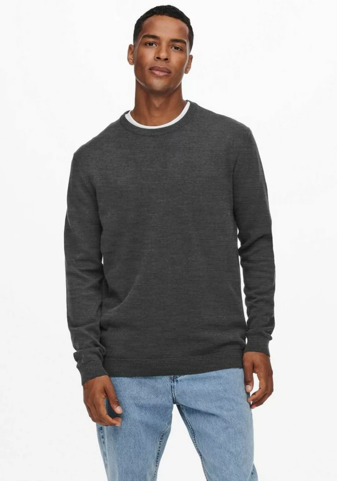 ONLY & SONS Rundhalspullover ONSALEX 12 SOLID CREW NECK KNIT günstig online kaufen