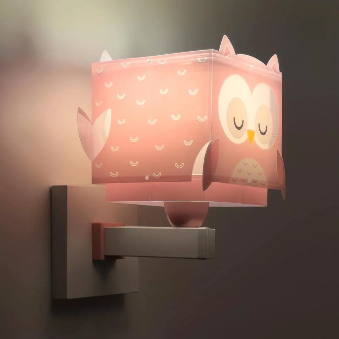 Dalber Wandleuchte Little Owl mit Stecker, rosa, E27 günstig online kaufen