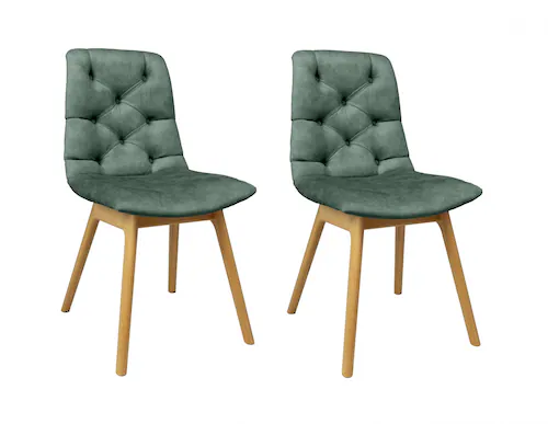 andas 4-Fußstuhl "Ramon", (Set), 2 St., Samt, mit Massivholzbeinen, verschi günstig online kaufen