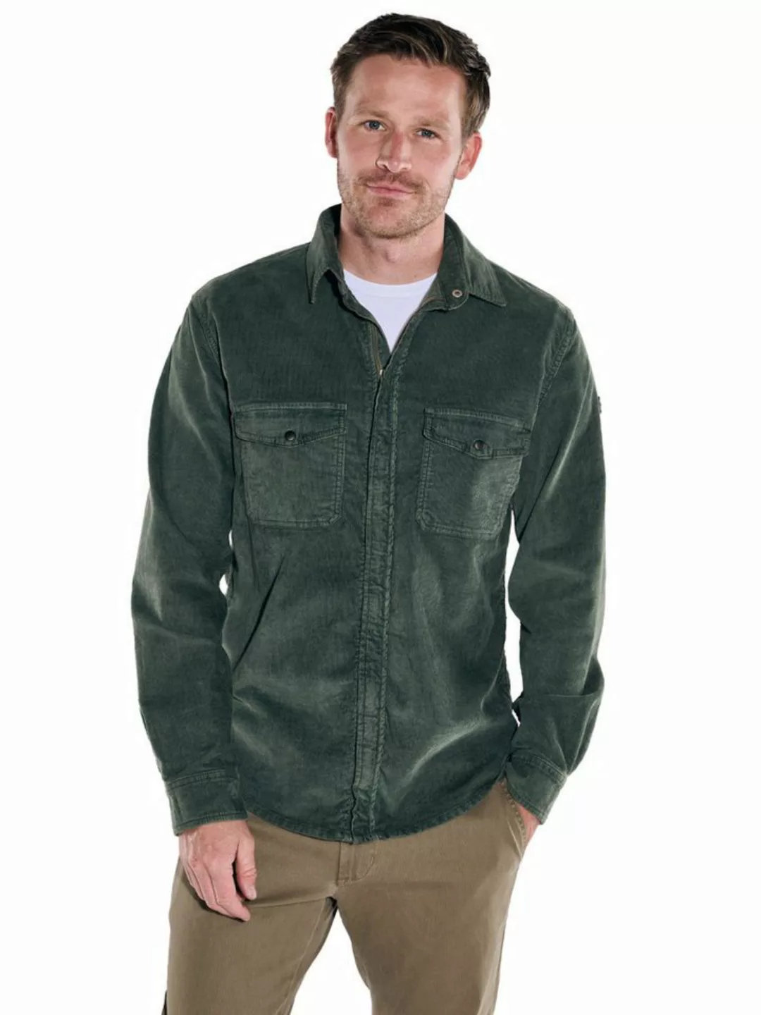 Engbers Langarmhemd Overshirt aus Cord günstig online kaufen