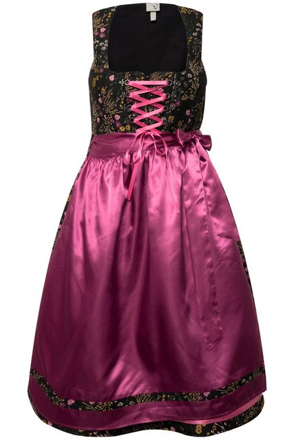 Ulla Popken Dirndl Dirndl Blüten Pailletten Carree-Ausschnitt günstig online kaufen