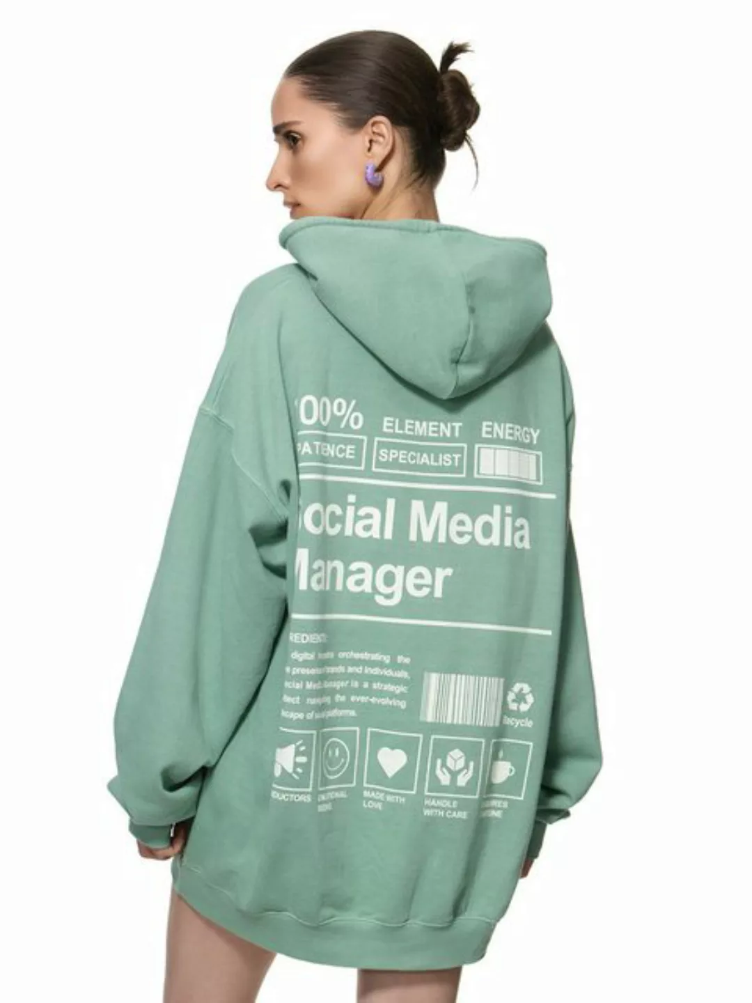 Worldclassca Hoodie Worldclassca Oversized MANAGER Print Hoodie Kapuzenpull günstig online kaufen