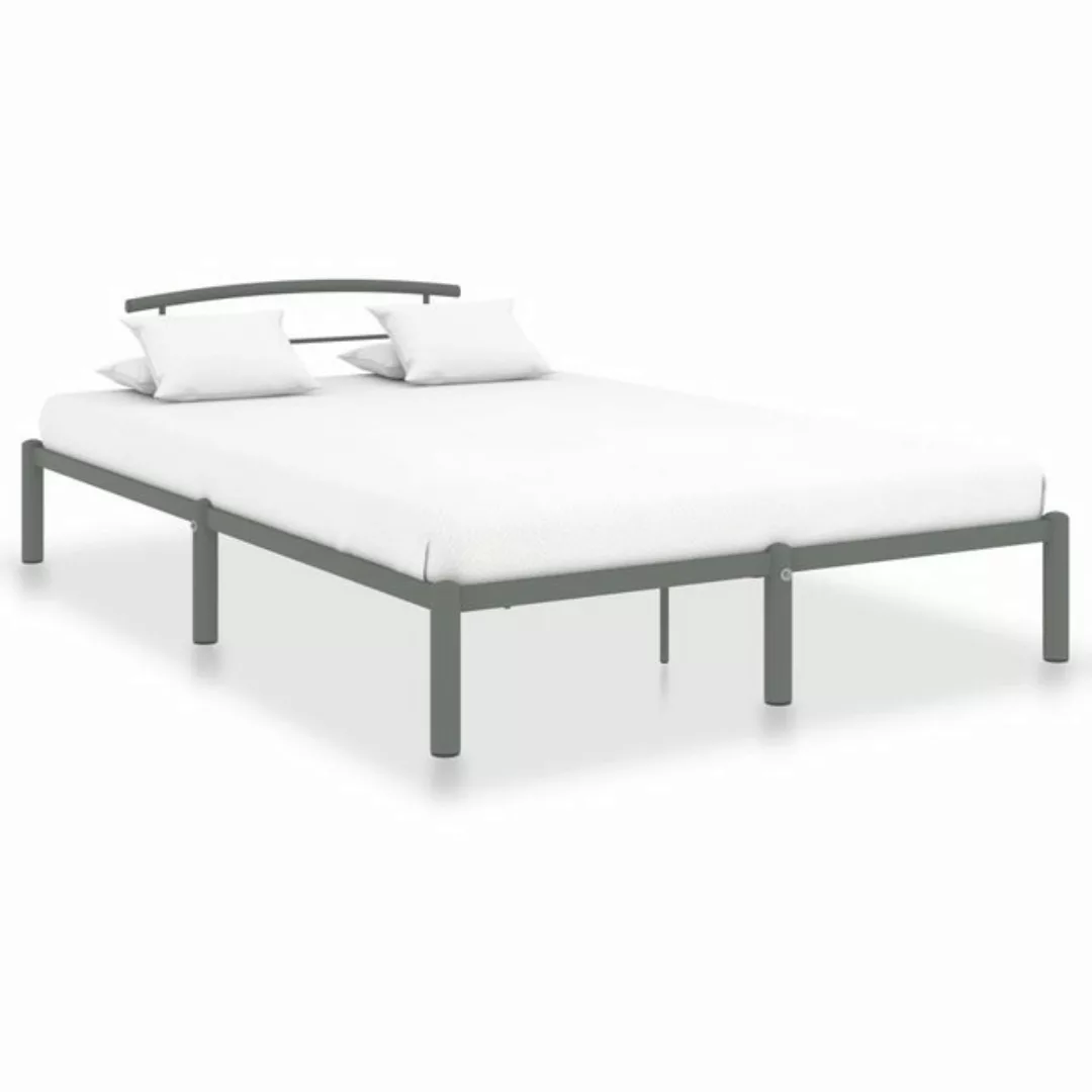 furnicato Bett Bettgestell Grau Metall 140x200 cm günstig online kaufen