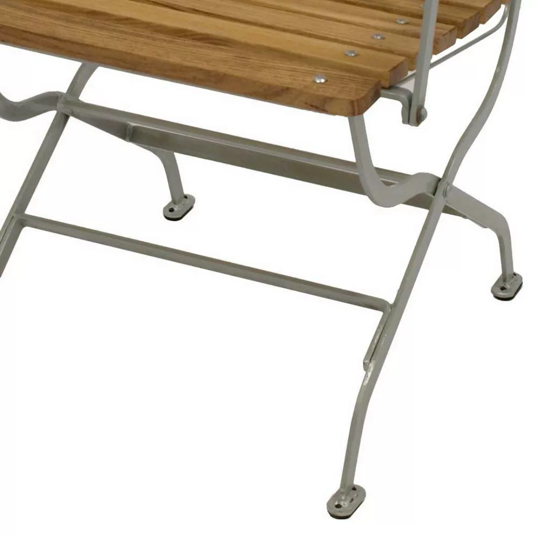 Gartenklappstuhl mit Armlehnen aus Robinie und Stahl 58 cm breit günstig online kaufen