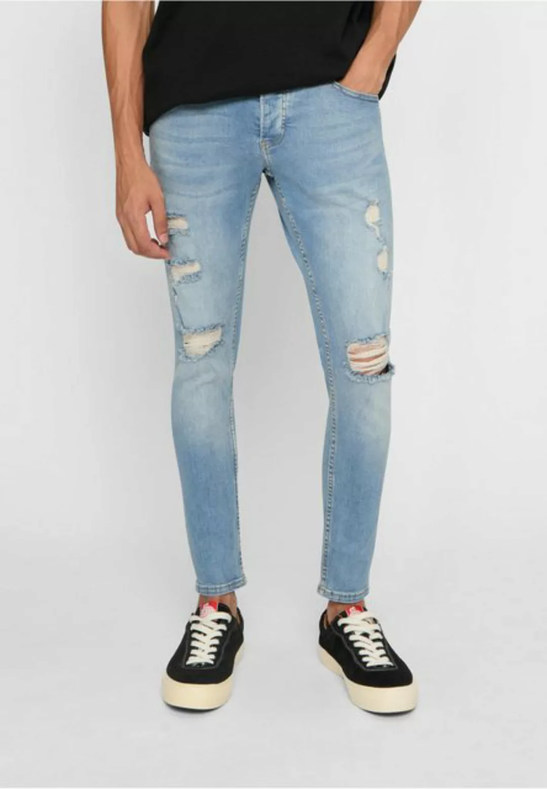 2Y Studios Bequeme Jeans 2Y Studios Herren 2Y Destroyed Cropped Skinny Fit günstig online kaufen