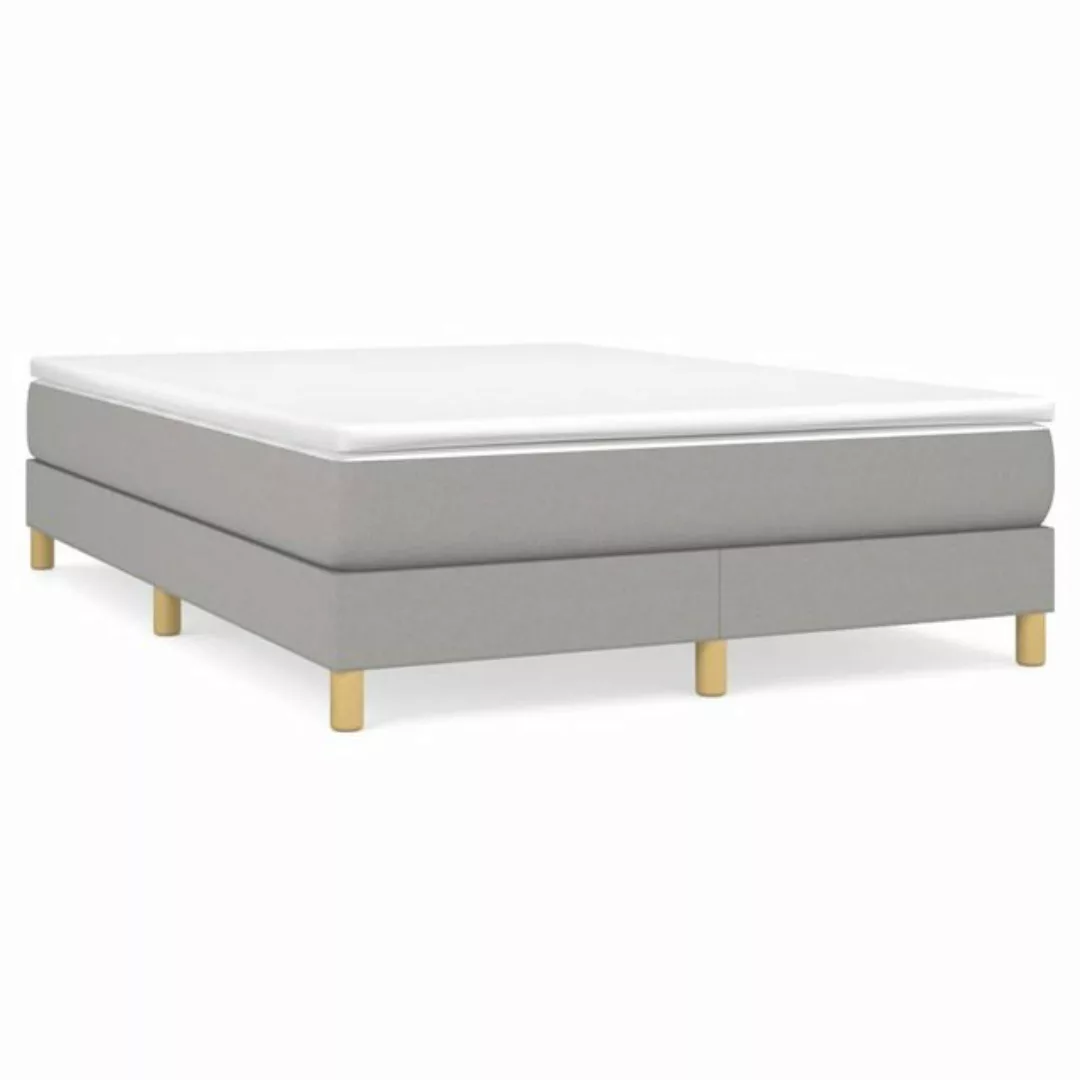 furnicato Bett Boxspringbett mit Matratze Hellgrau 140x190 cm Stoff (1-tlg) günstig online kaufen