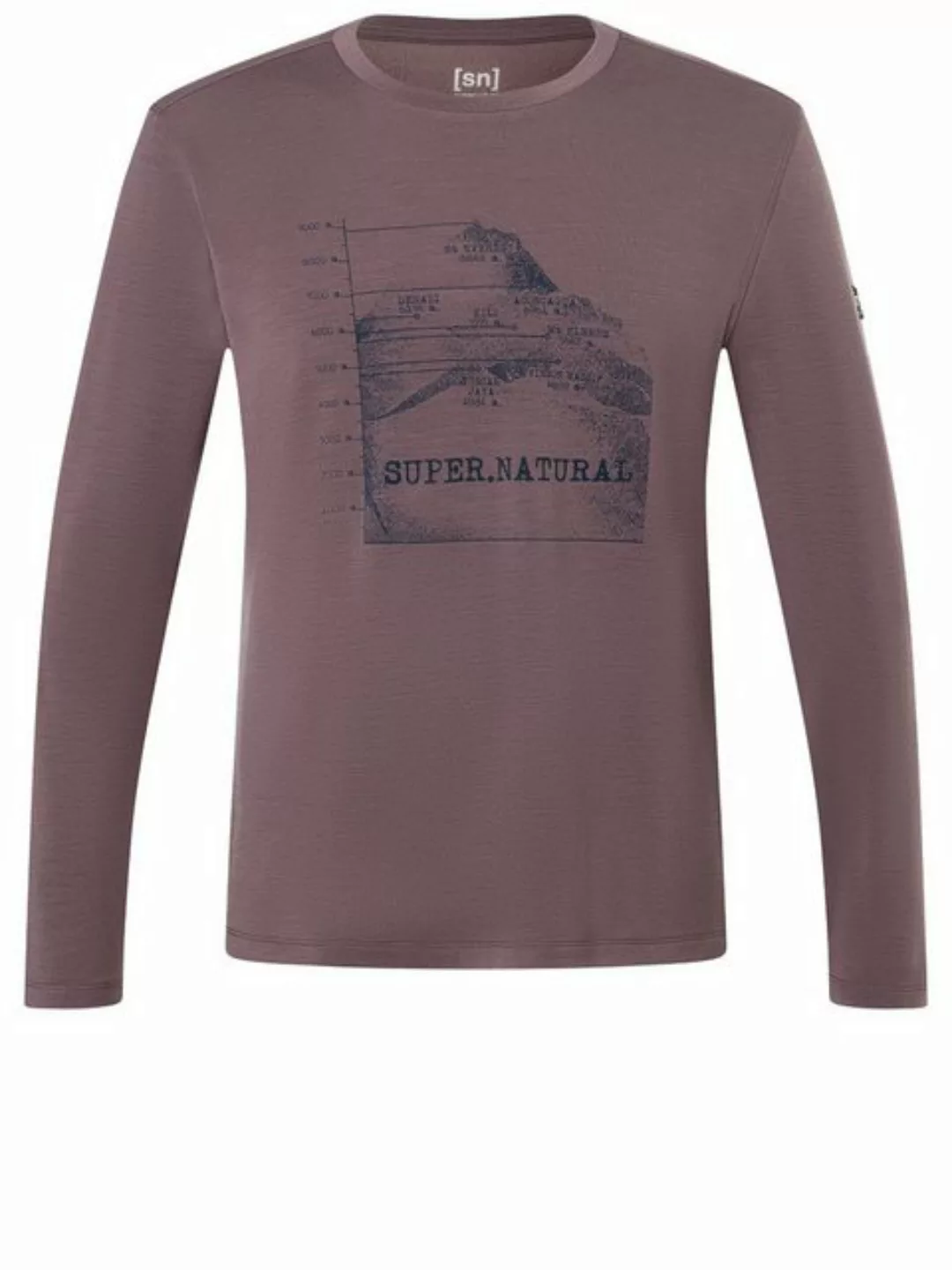 SUPER.NATURAL Sweatshirt für Herren, Merino 7 PEAKS BRUSH LS Berg Motiv, at günstig online kaufen