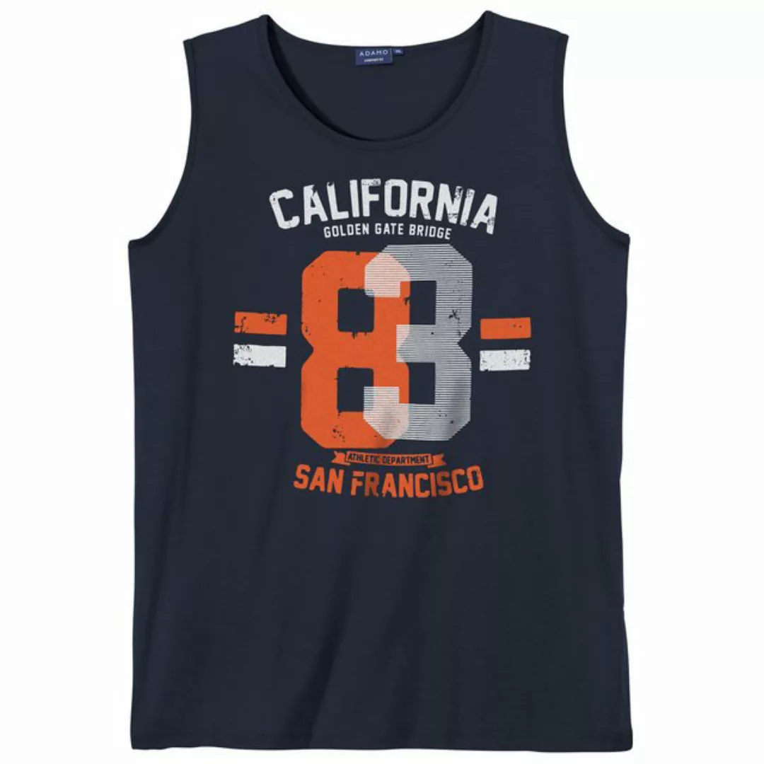 ADAMO Rundhalsshirt Adamo XXL Tanktop navy Frontprint California günstig online kaufen