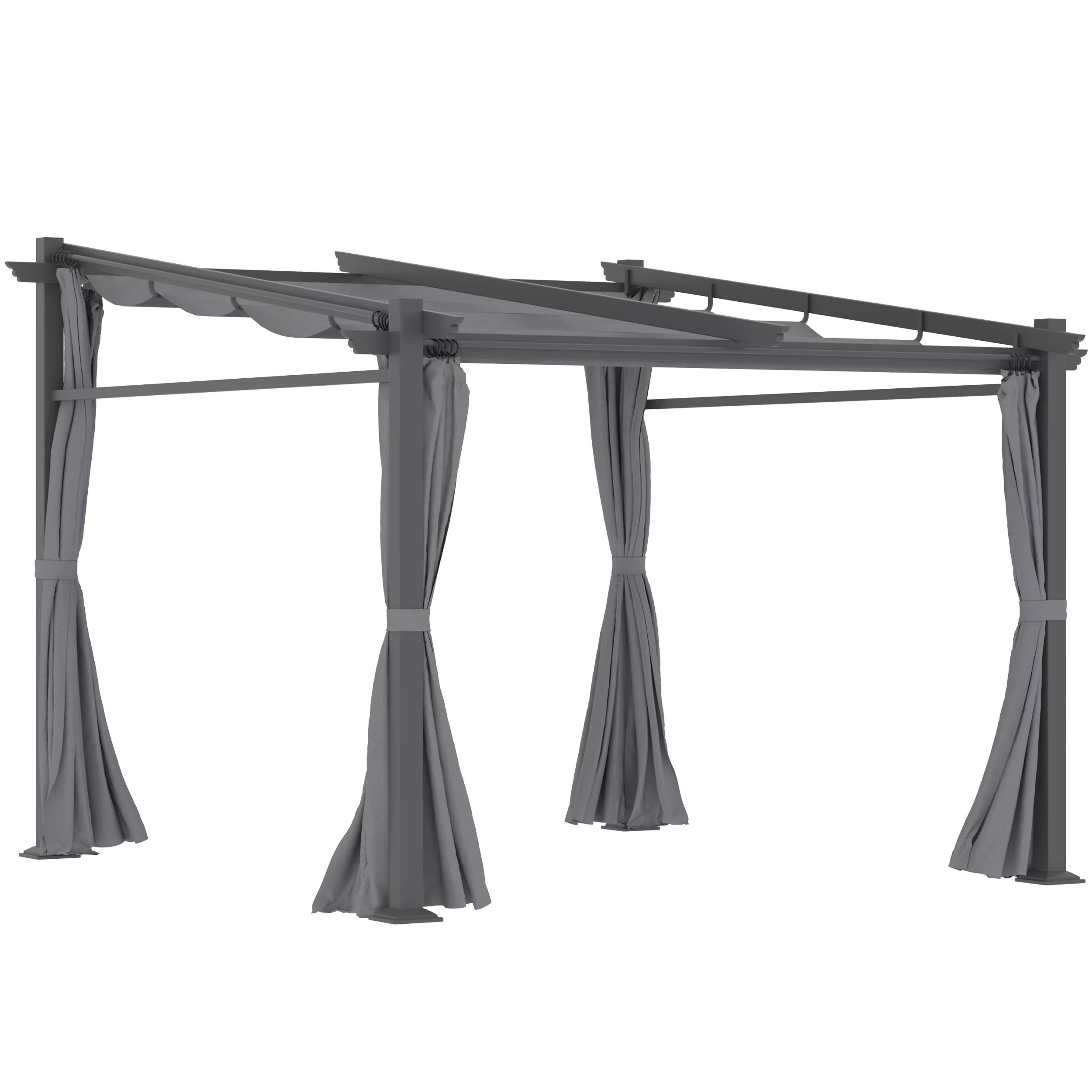 Outsunny Pergola 2,97x2,95m  Wasserabweisender Pavillon mit Sonnendach & Se günstig online kaufen