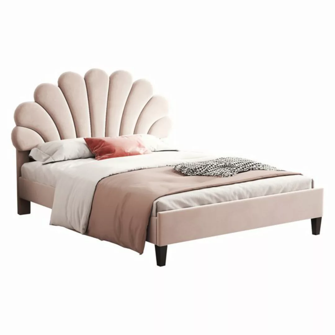 OKWISH Bett Gästebett, Polsterbett Doppelbett 140 x 200 cm (Samtstoff, mit günstig online kaufen