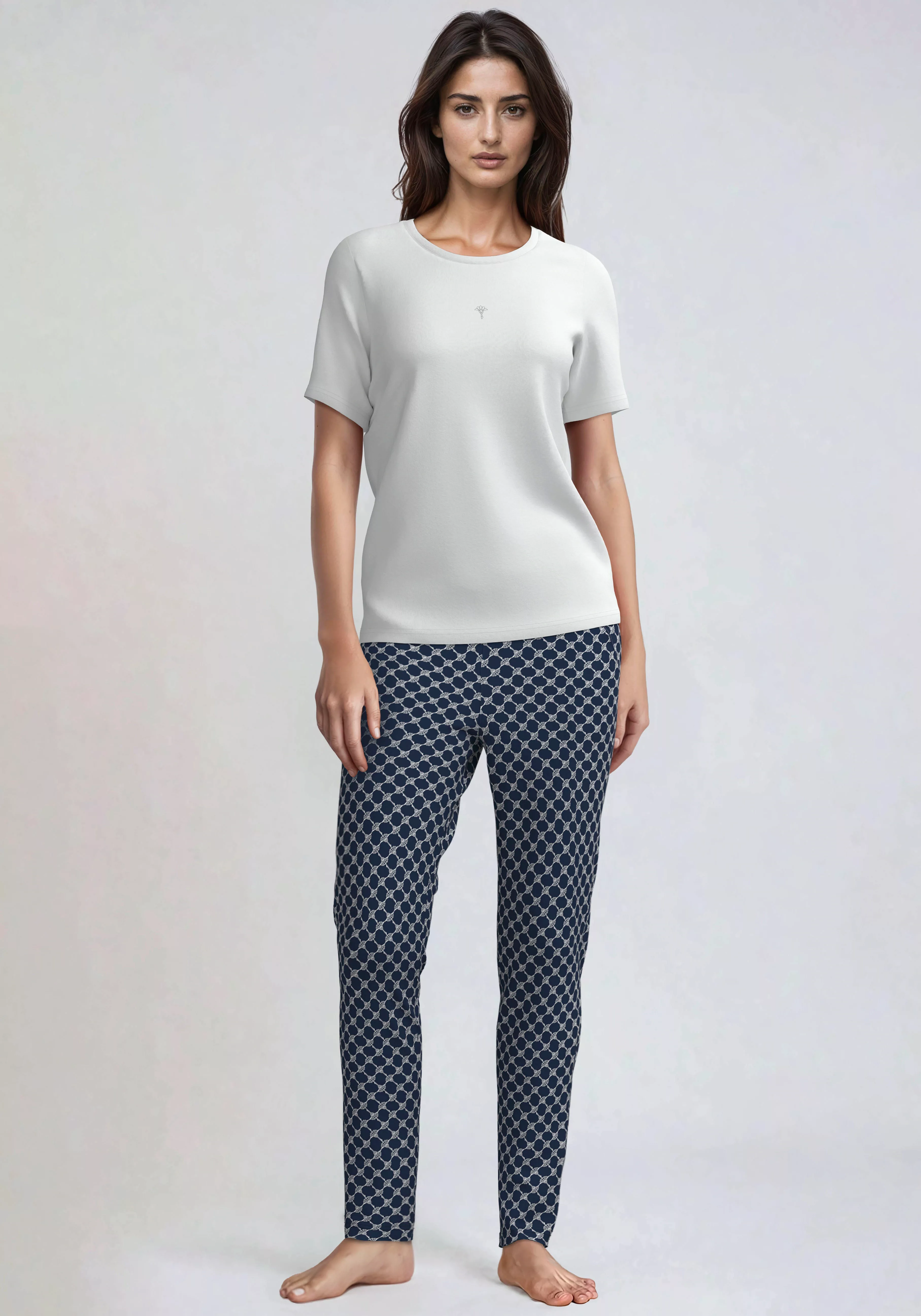 JOOP Pyjamahose "Cosy", mit Tunnelzug und Bindeband, Cornflower-Allover günstig online kaufen