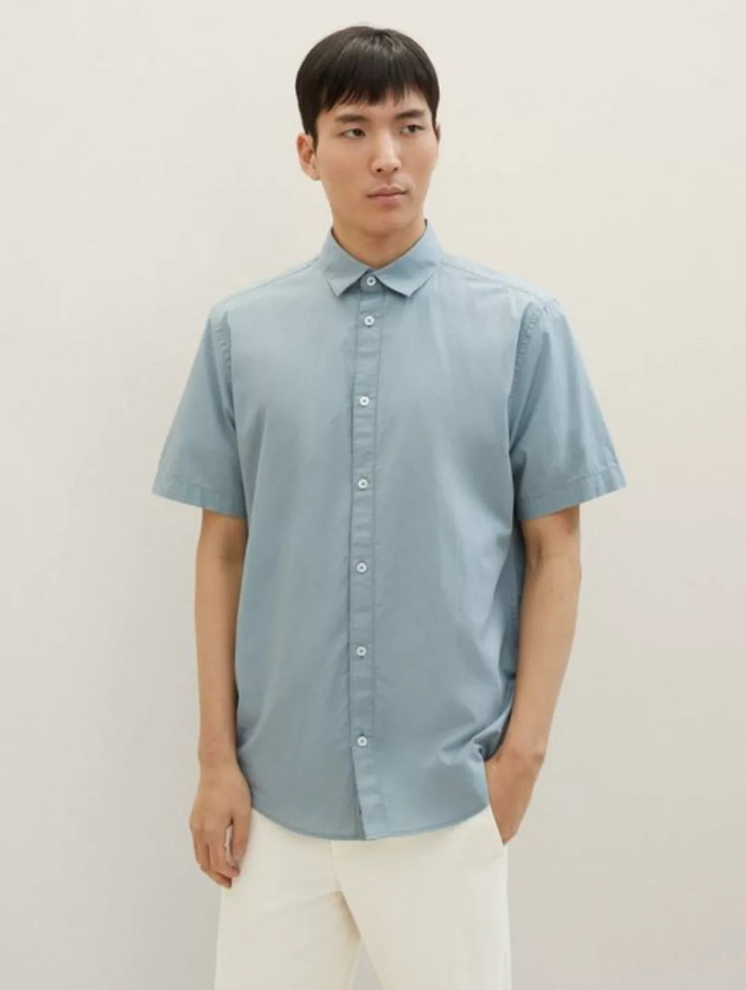 TOM TAILOR Kurzarmhemd, aus softem Baumwoll-Poplin günstig online kaufen
