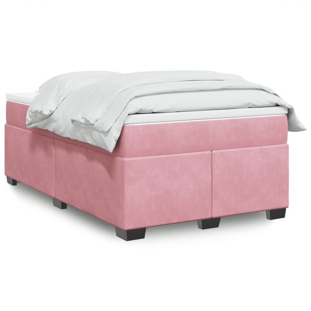 vidaXL Boxspringbett, Boxspringbett mit Matratze Rosa 120x200 cm Samt günstig online kaufen