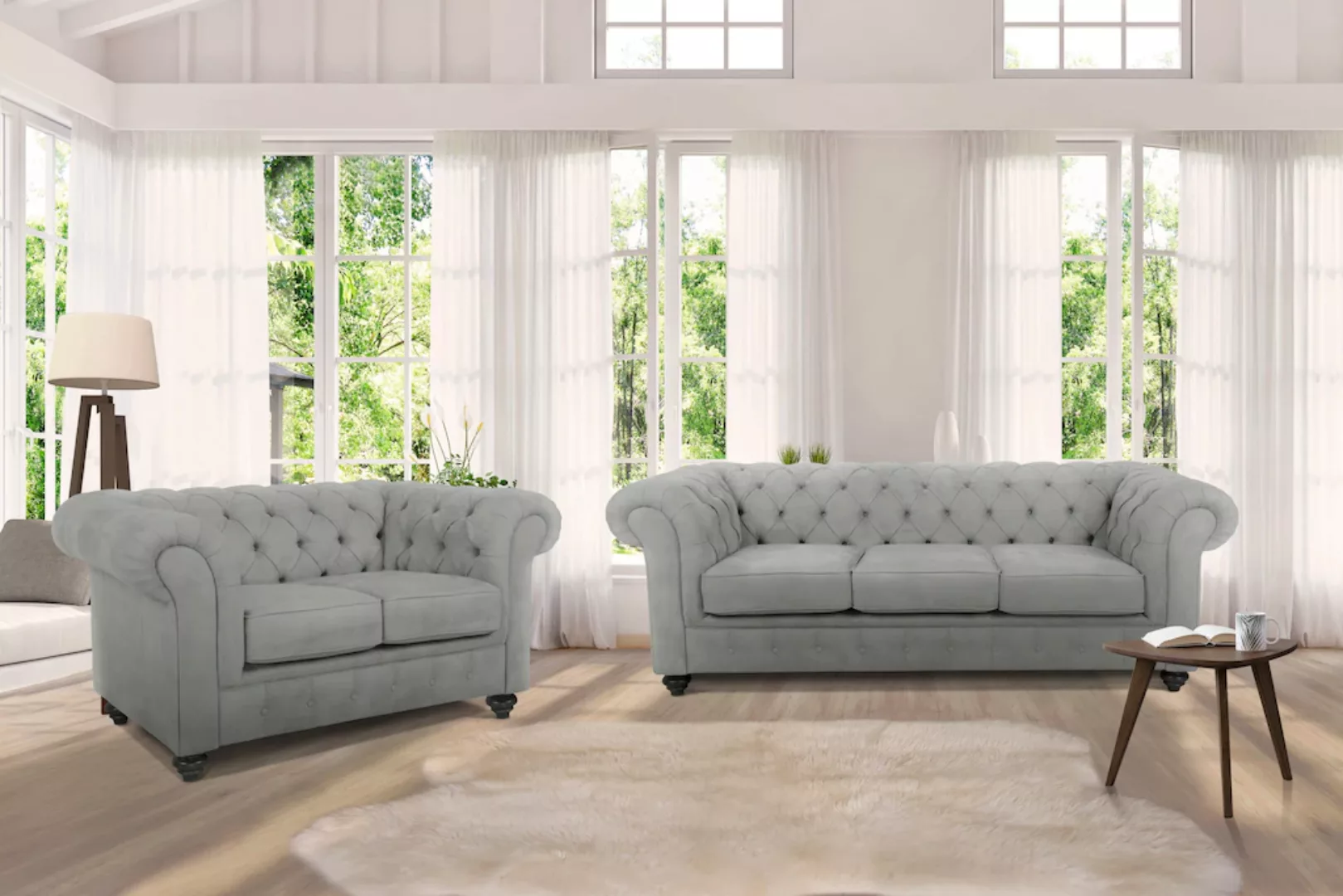 Home affaire Chesterfield-Sofa "Duc 3-Sitzer", hochwertige Knopfheftung im günstig online kaufen