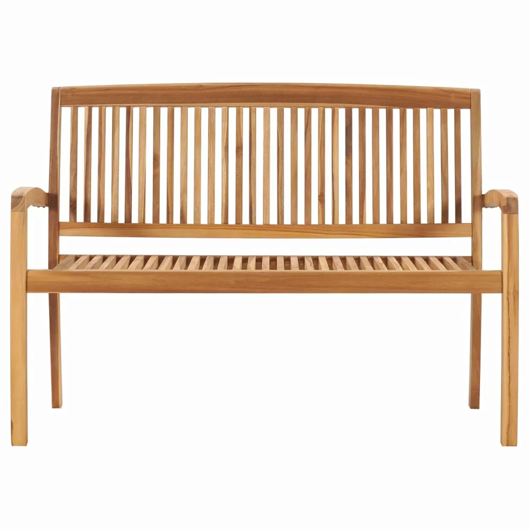 Stapelbare 2-sitzer Gartenbank 128,5 Cm Massivholz Teak günstig online kaufen