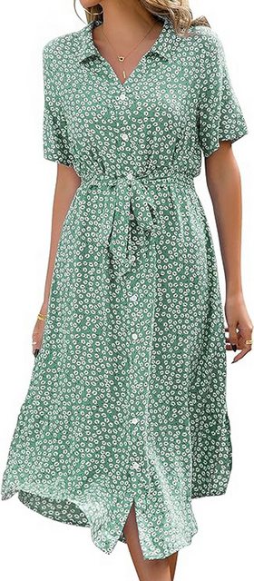 KIKI Strandkleid Damen-Kleid mit V-Ausschnitt und Blumendruck, Partykleid m günstig online kaufen