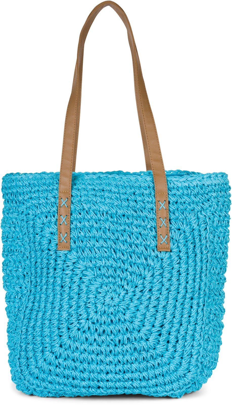 styleBREAKER Schultertasche Papierstroh Schultertasche - Basttasche günstig online kaufen