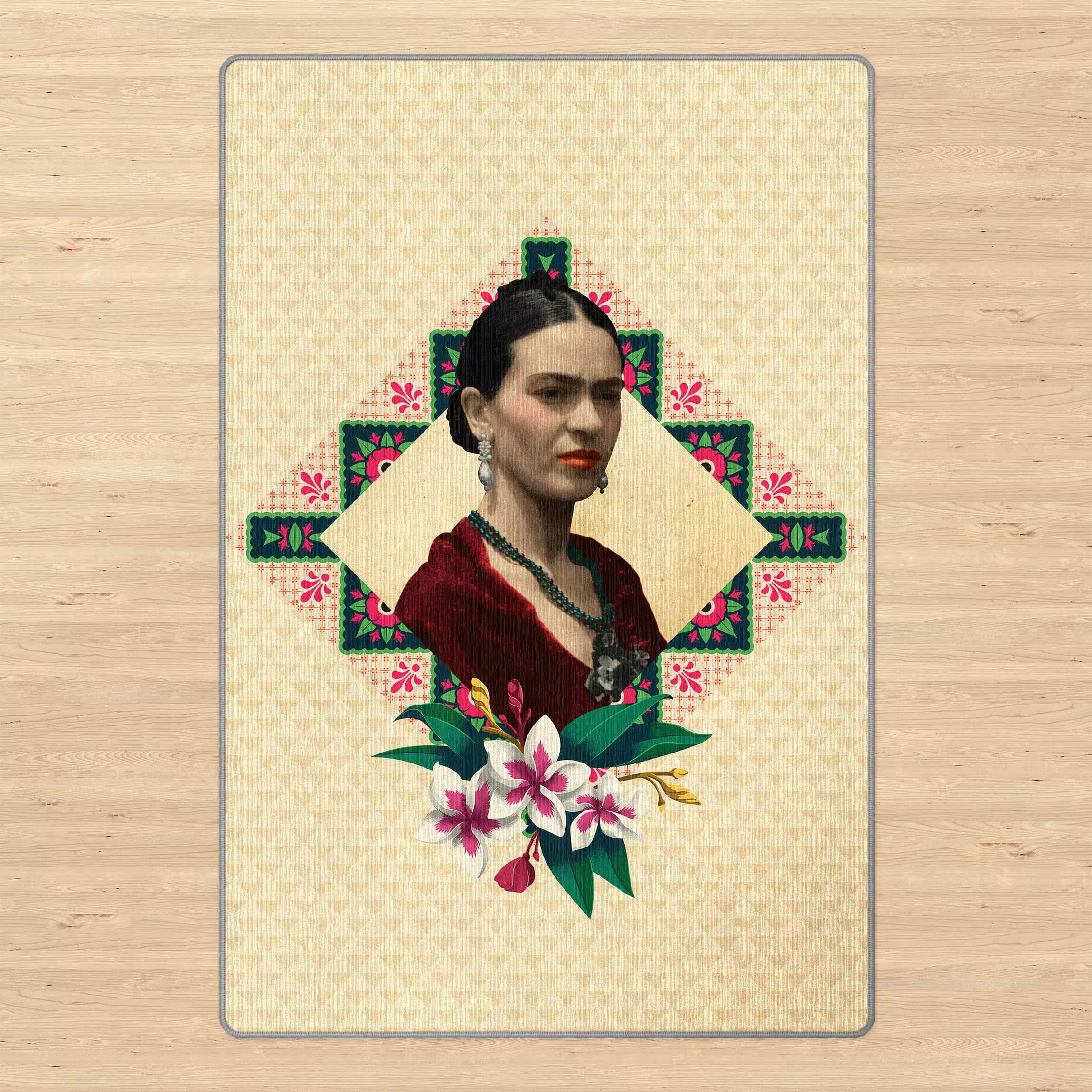 Teppich Frida Kahlo - Blumen und Geometrie günstig online kaufen