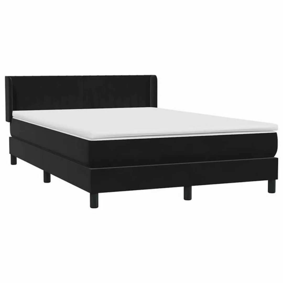 vidaXL Bett Boxspringbett mit Matratze Schwarz 140x220 cm Samt günstig online kaufen