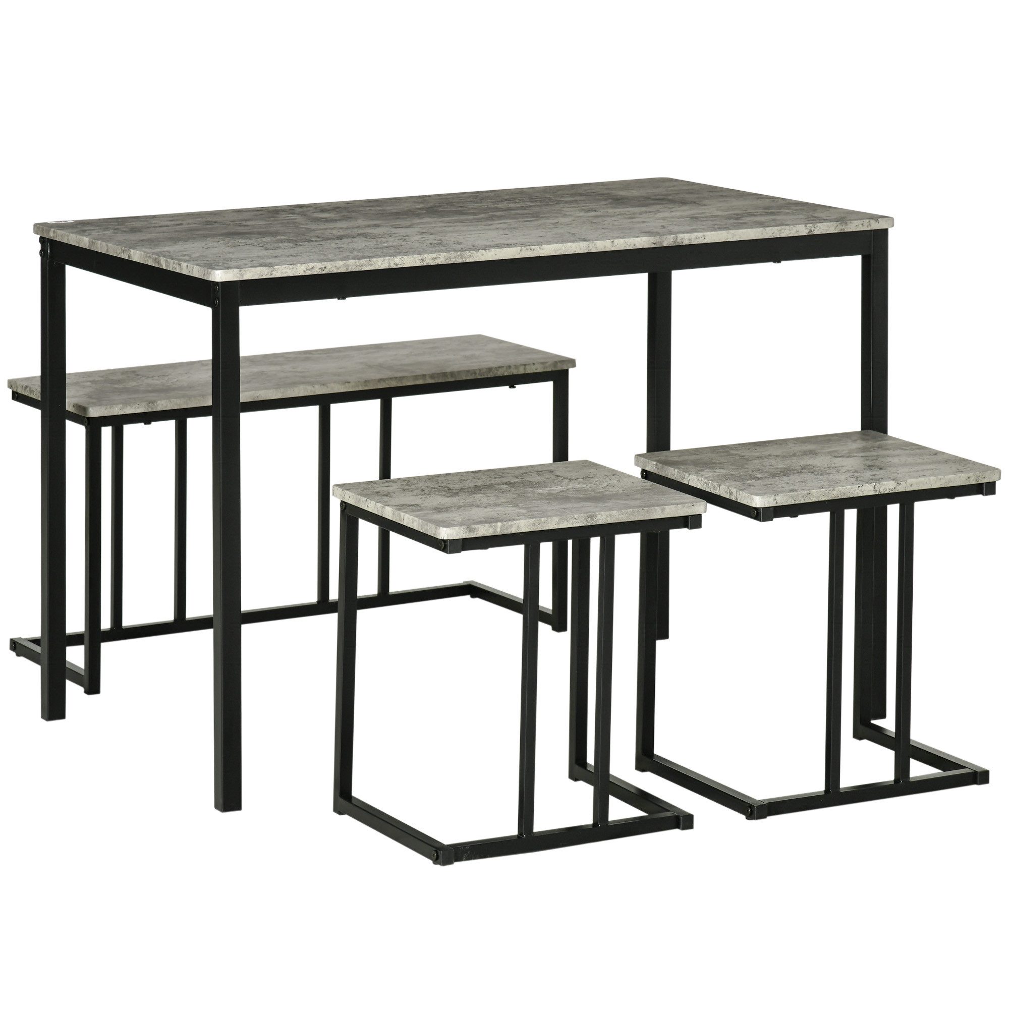 HOMCOM Essgruppe 4er-Set, mit 3 Bänken, günstig online kaufen