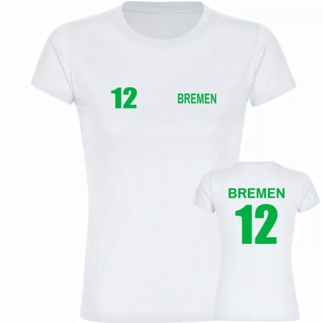multifanshop T-Shirt Damen Bremen - Trikot 12 - Frauen Shirt Fanartikel günstig online kaufen