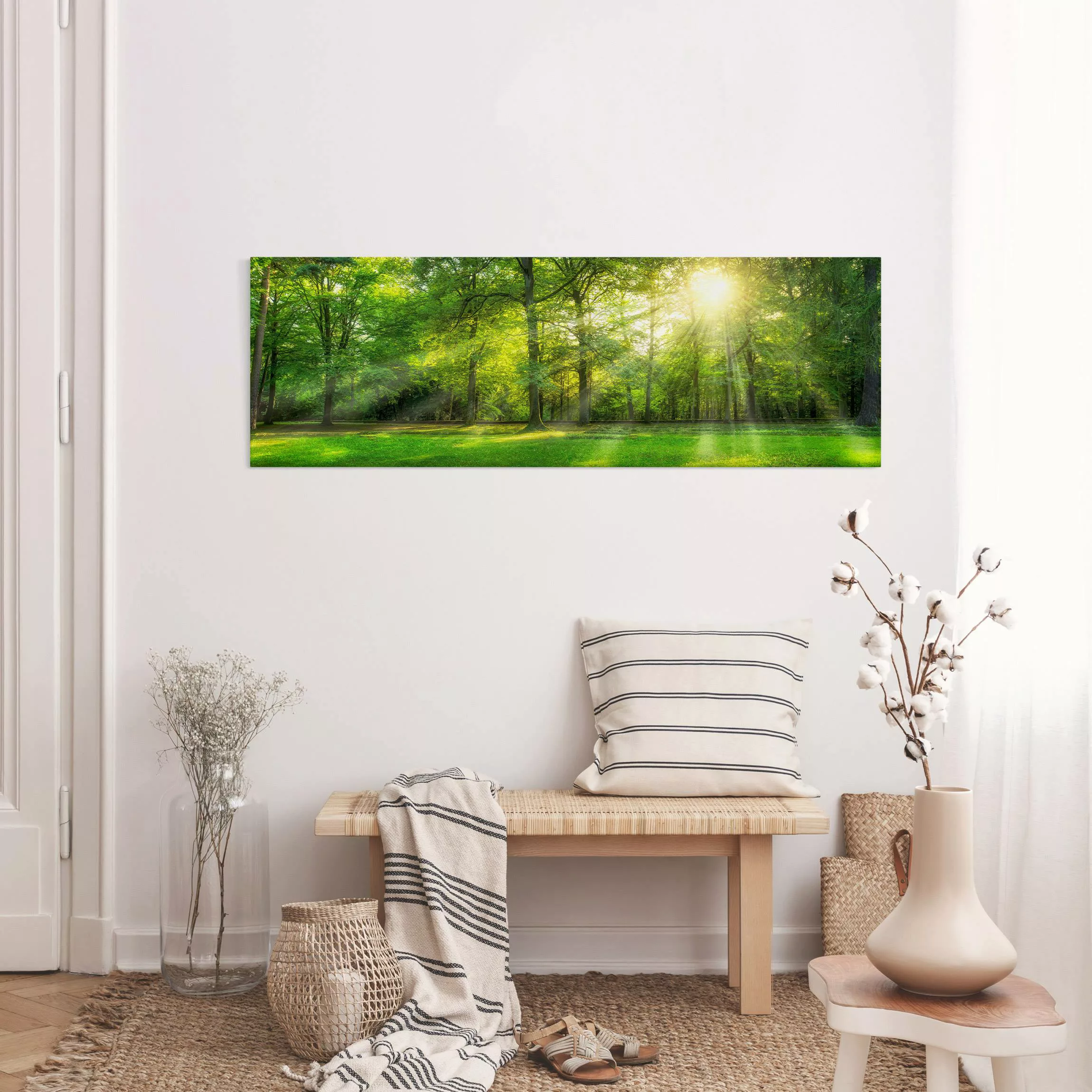 Leinwandbild Spaziergang im Wald günstig online kaufen