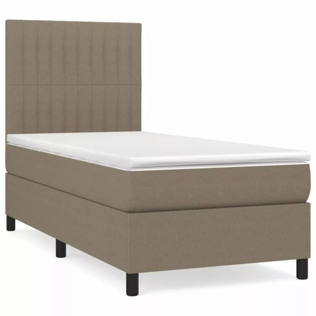 vidaXL Bettgestell Boxspringbett mit Matratze Taupe 100x200 cm Stoff Bett B günstig online kaufen