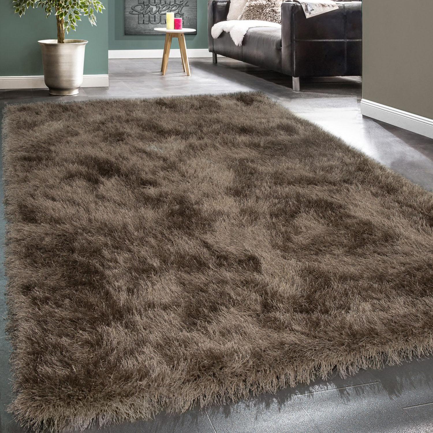 Paco Home Hochflor-Teppich »Glamour 300«, rechteckig, Uni Farben, mit weich günstig online kaufen