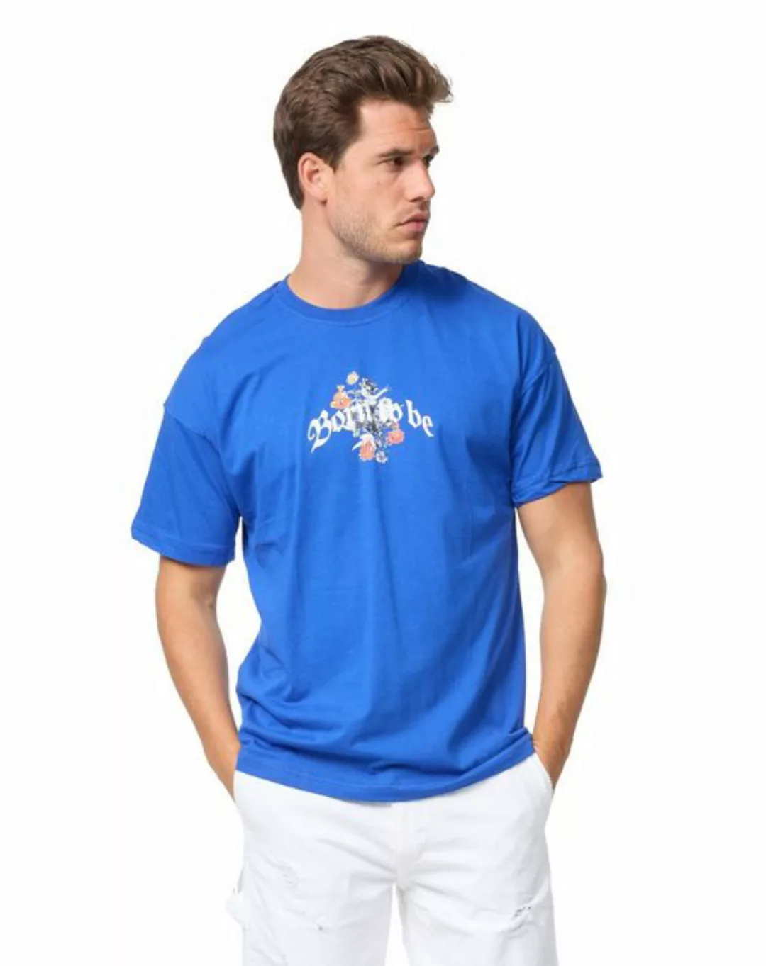 Denim House T-Shirt Herren Oversize-T-Shirt "BORN TO BE" mit Backprint Schw günstig online kaufen