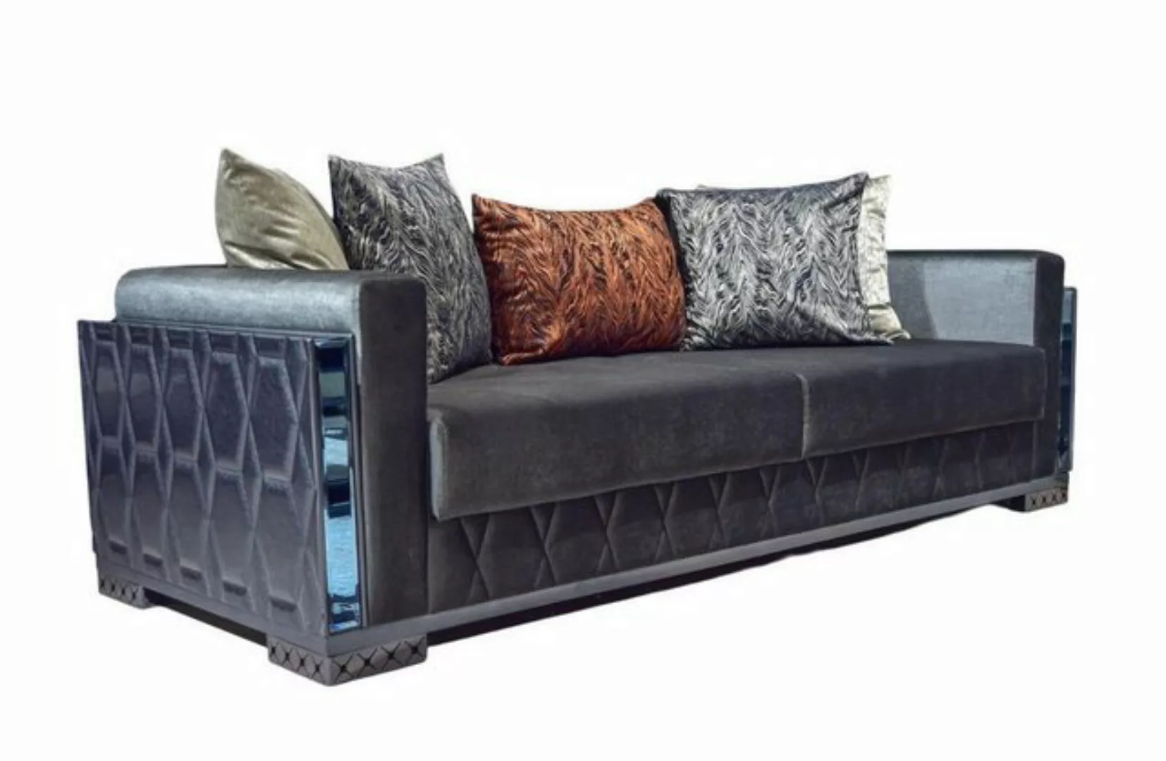 Xlmoebel 3-Sitzer Graues Sofa 3-Sitzer Luxusmöbel für das Wohnzimmer, Metal günstig online kaufen