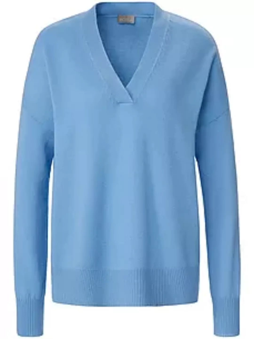 V-Pullover aus 100% Kaschmir include blau günstig online kaufen