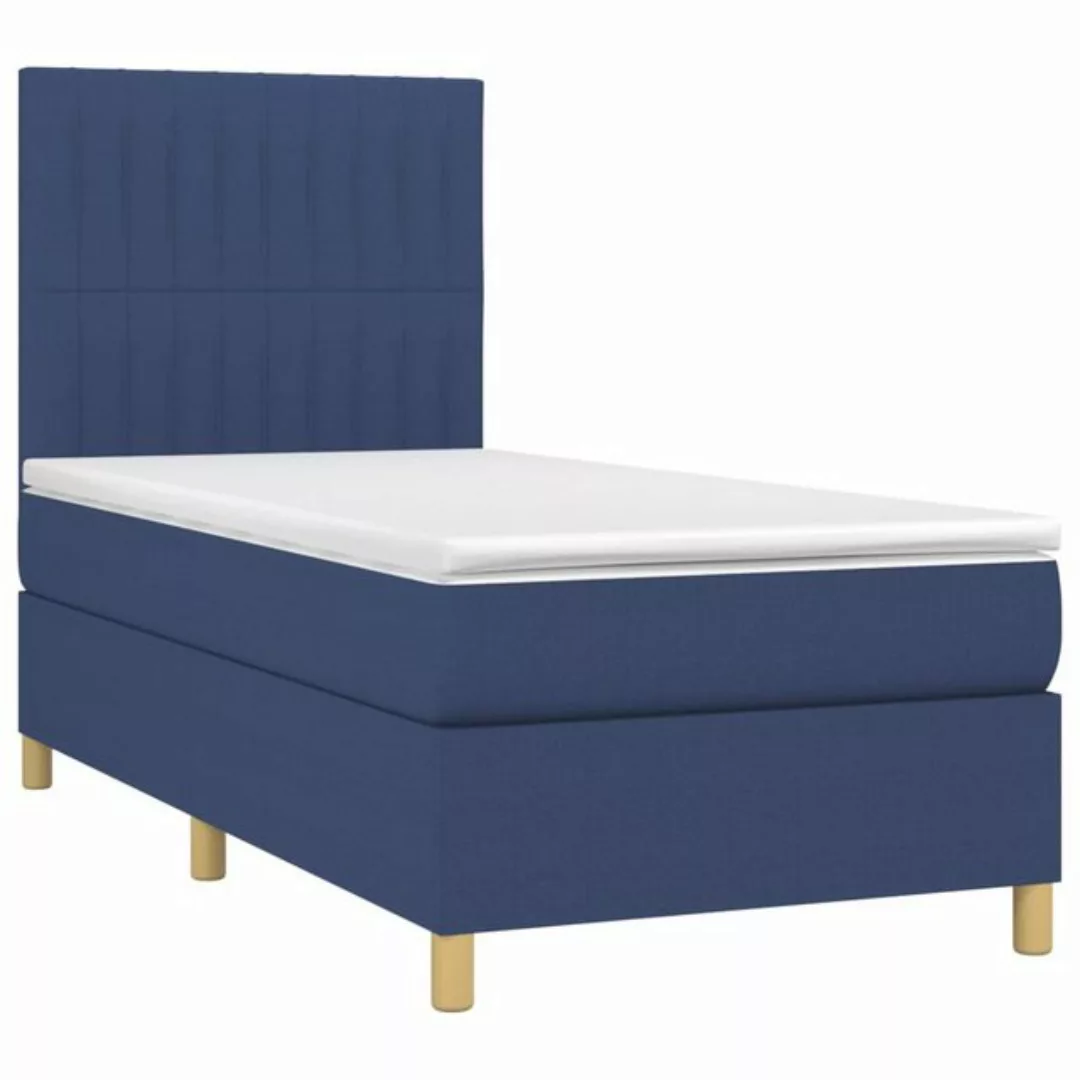 vidaXL Boxspringbett mit Matratze Blau 90x190 cm Stoff1347704 günstig online kaufen