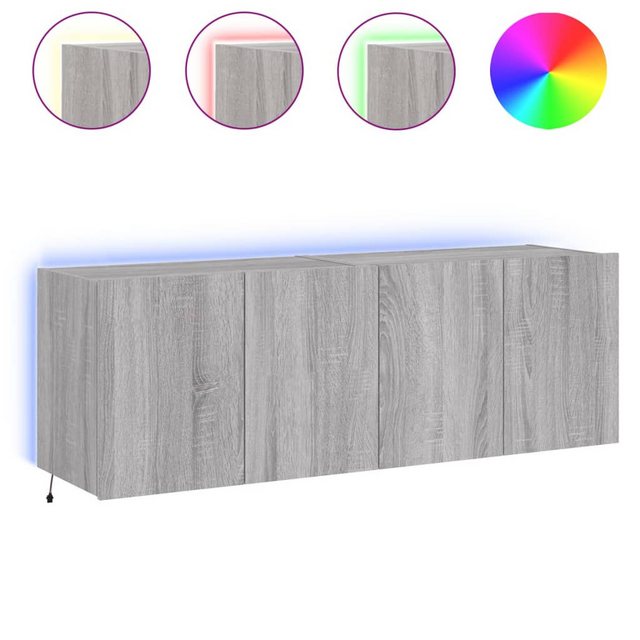 vidaXL TV-Schrank TV-Wandschränke mit LED-Leuchten 2 Stk. Grau Sonoma 60x35 günstig online kaufen