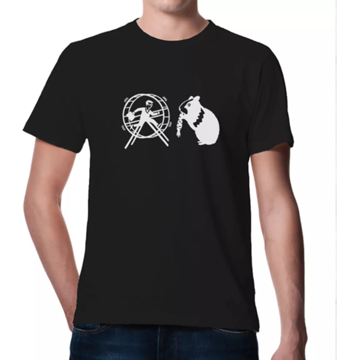 Hamster Und Hamsterrad T-shirt In Schwarz günstig online kaufen