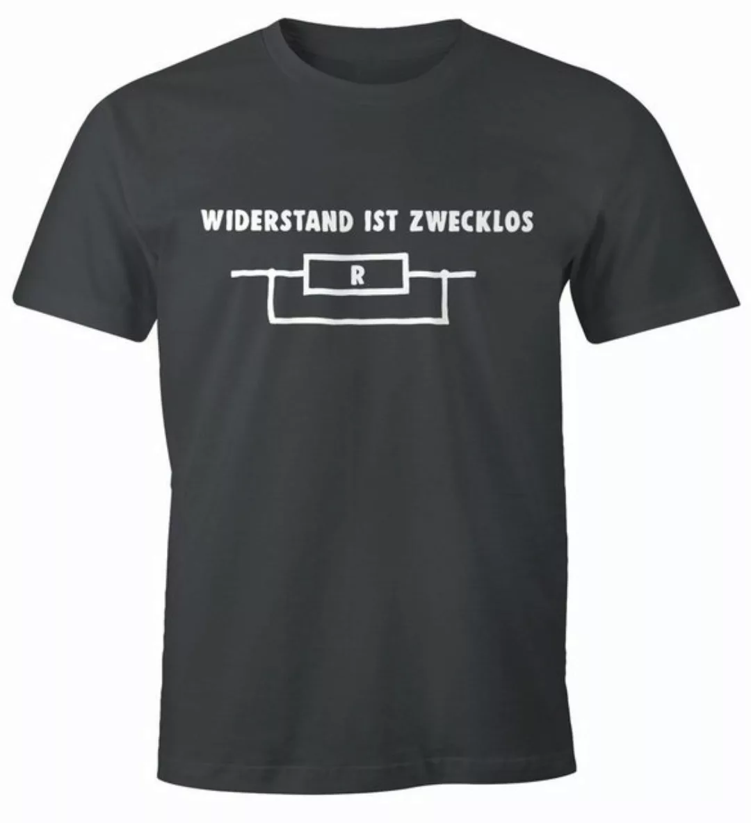 MoonWorks Print-Shirt Widerstand ist zwecklos Shirt Herren T-Shirt Moonwork günstig online kaufen