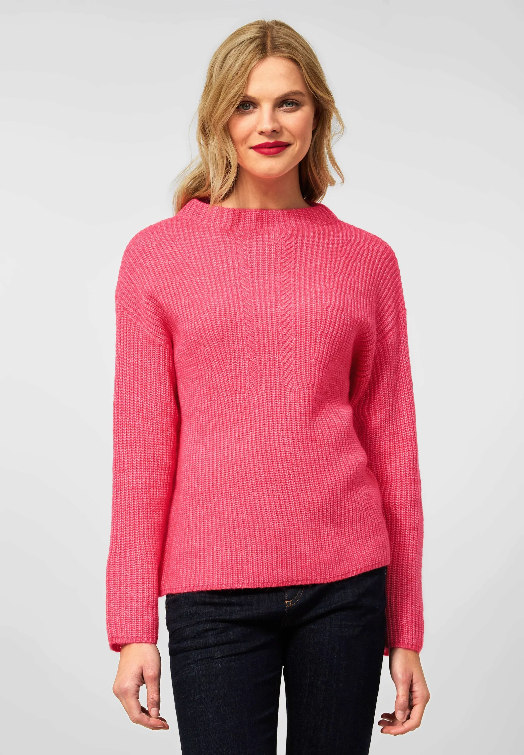 STREET ONE Stehkragenpullover, in Unifarbe günstig online kaufen