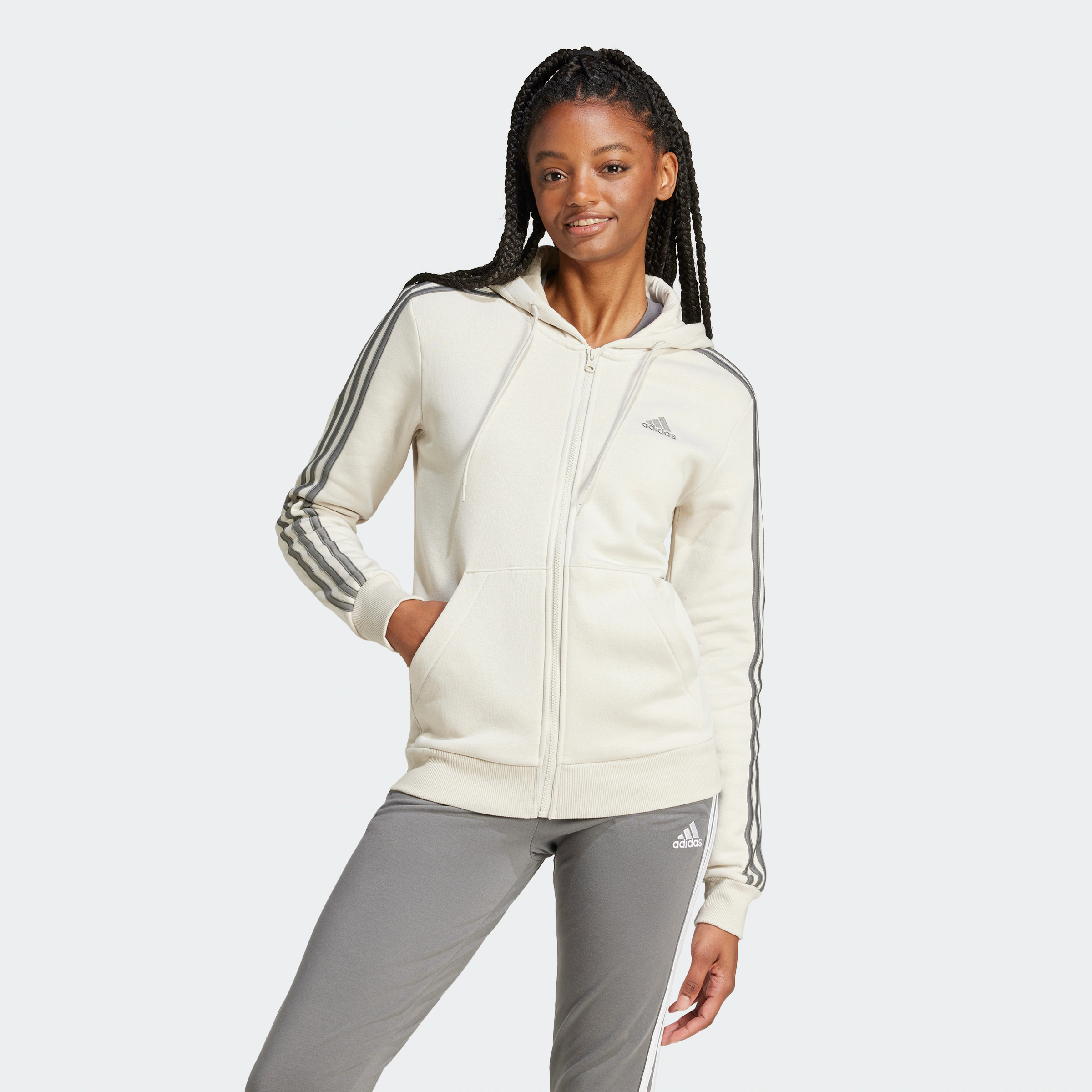 adidas Sportswear Kapuzensweatshirt "ESSENTIALS 3STREIFEN KAPUZENJACKE" günstig online kaufen