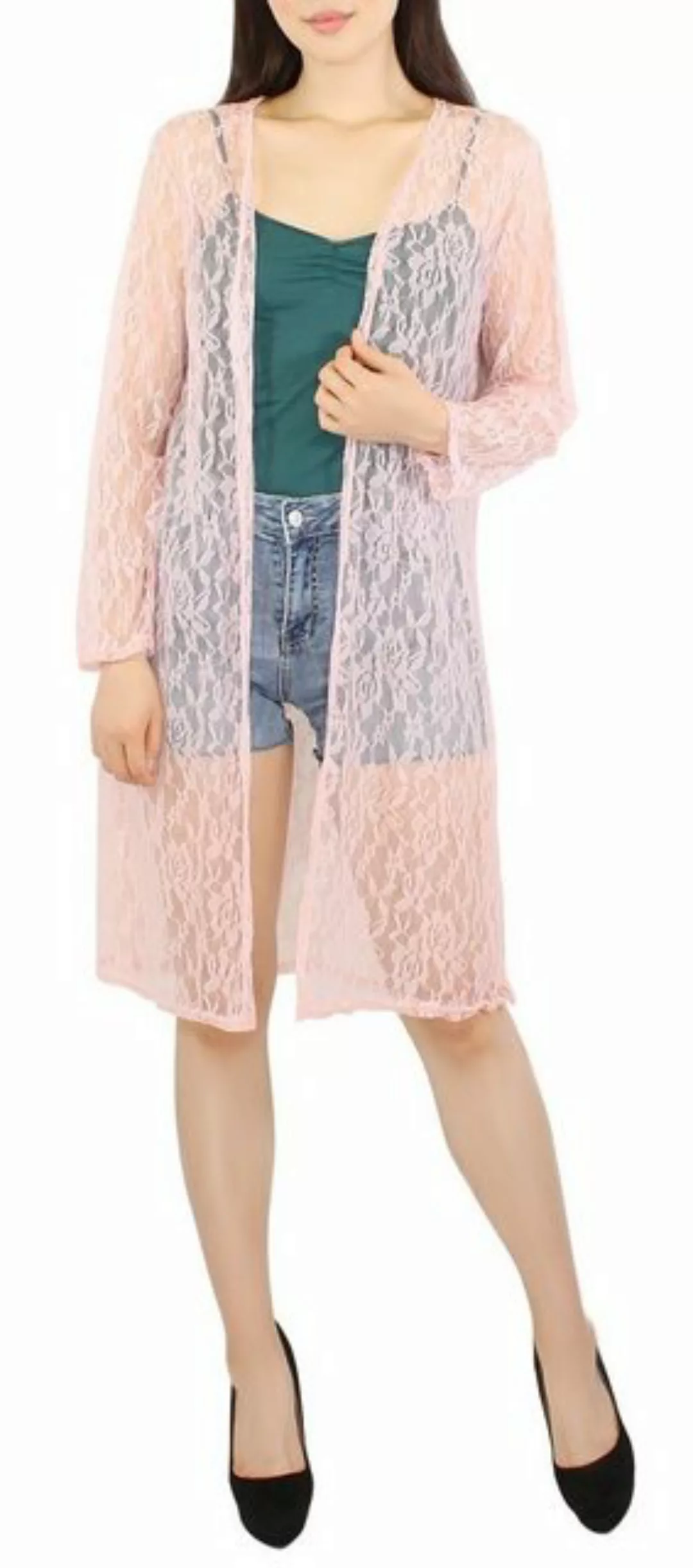 dy_mode Cardigan Damen Long Cardigan in Spitzenmuster Langarm Sommerjacke D günstig online kaufen