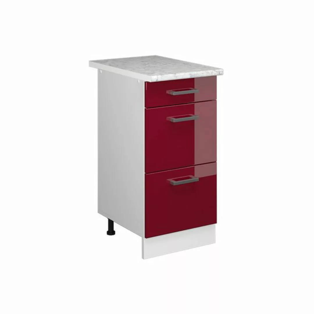 Vicco Unterschrank Schubunterschrank + Arbeitsplatte 40 cm R- LINE Bordeuax günstig online kaufen